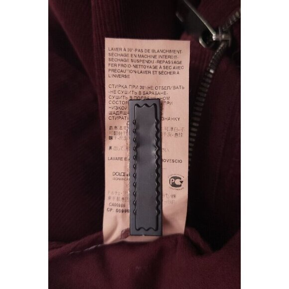 Dolce & Gabbana 14 Stretch Corduroy Trousers Size 46 US 30 S Mens Burgundy $725 - Picture 13 of 13